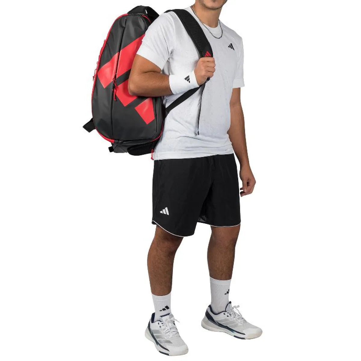 Sac de padel Adidas Ale Galan Multigame 3.5 noir rouge — vue angle