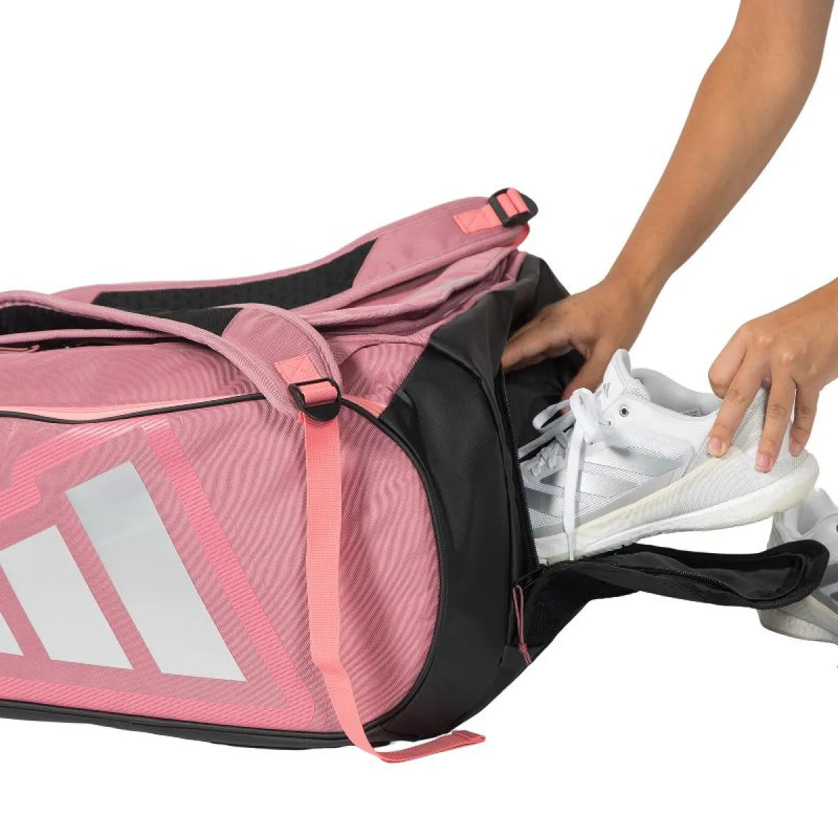 Sac de padel Adidas Marta Ortega Protour 3.5 rose noir — vue en perspective