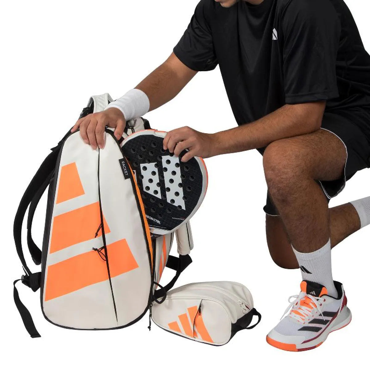 Sac de padel Adidas Multigame 3.5 blanc Tiza orange — vue détail 2