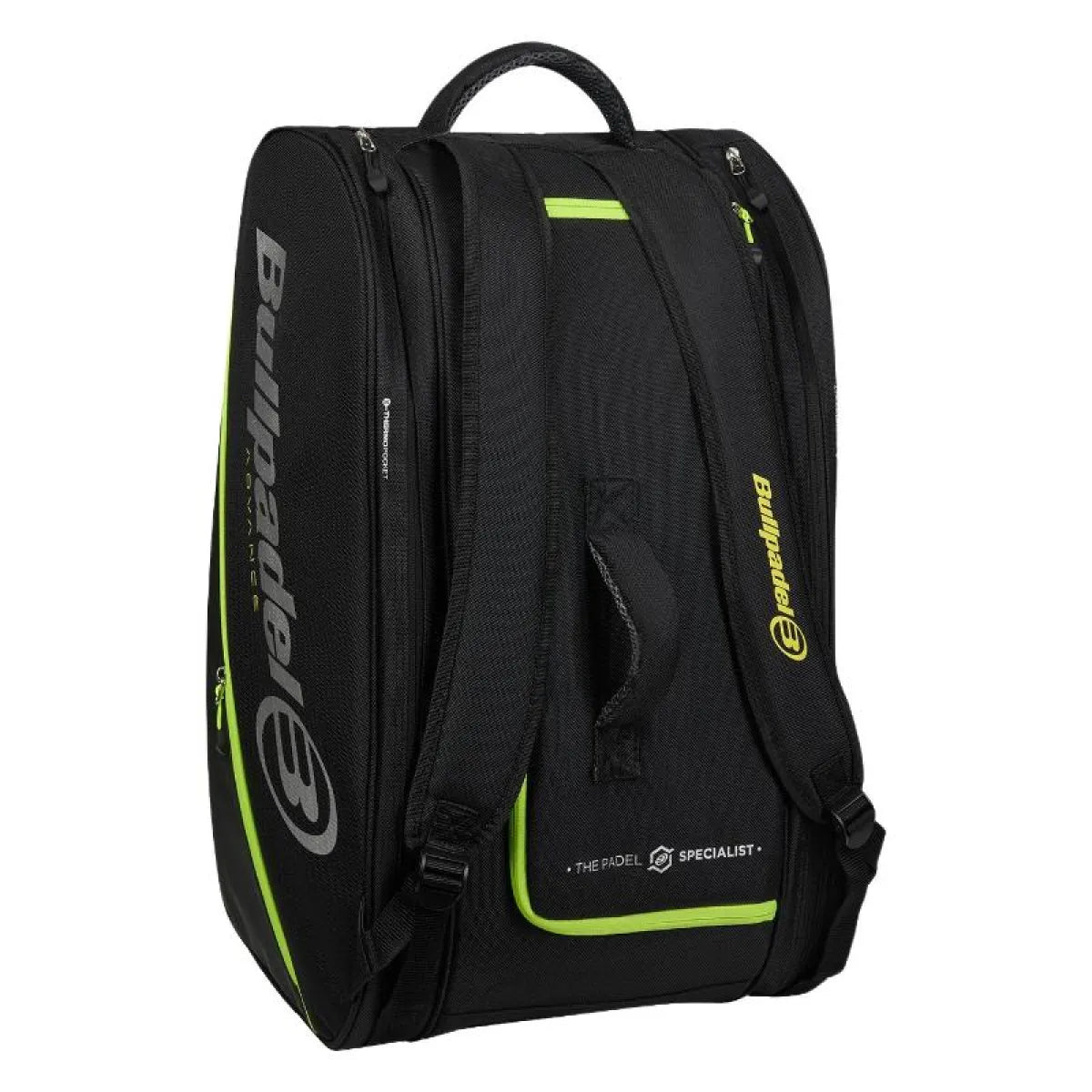 Sac de padel Bullpadel Advance BPP26014 noir vert — vue de profil
