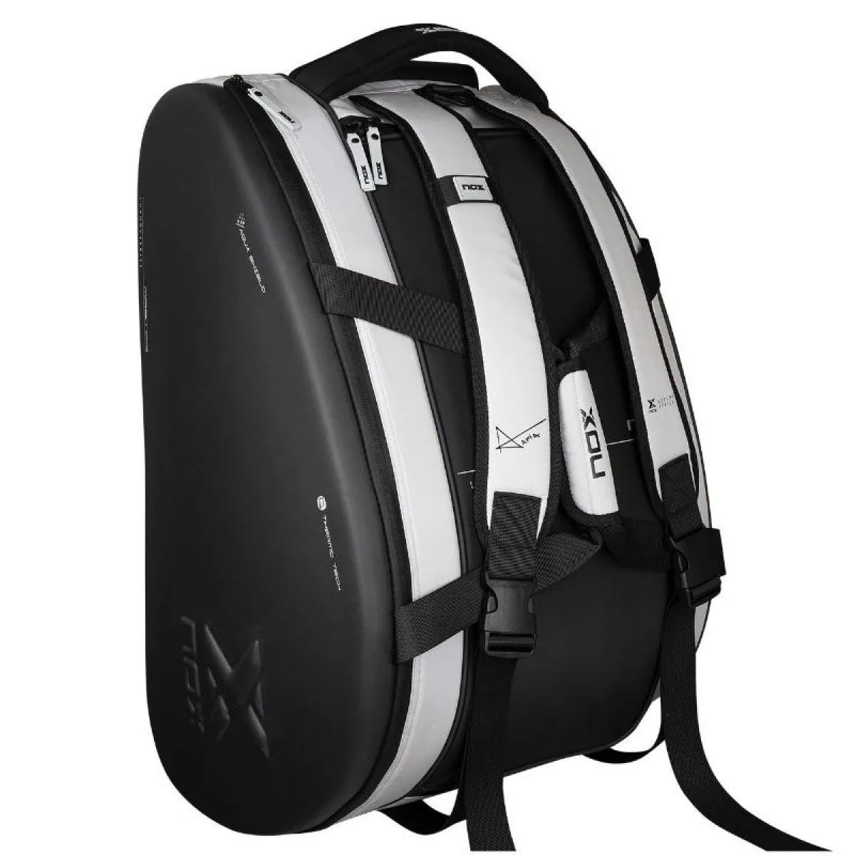 Sac de padel Nox AT10 Luxury Master Series noir blanc — vue de profil