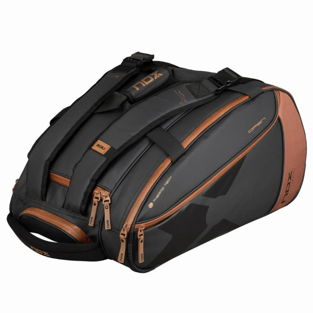 Sac de padel Nox AT10 Luxury Open Series noir marron — vue de profil 2
