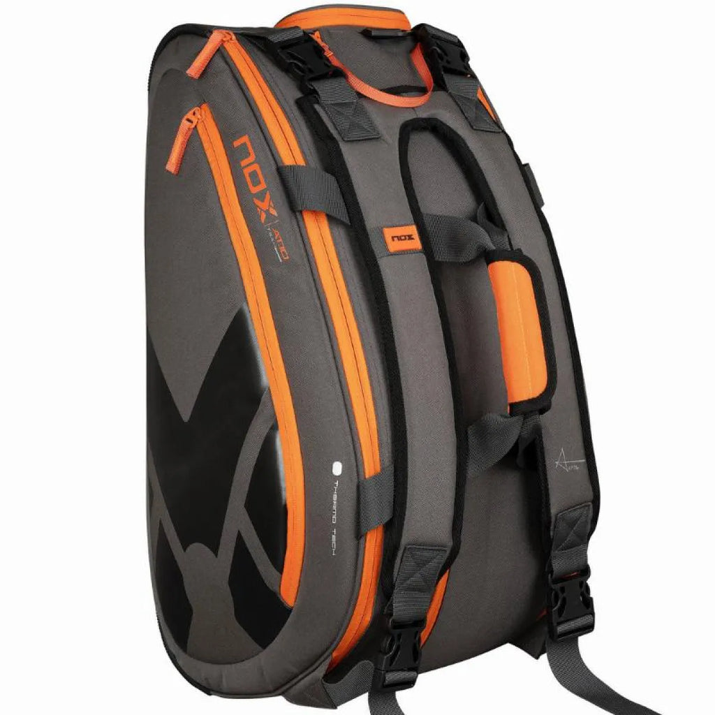 Sac de padel Nox AT10 Team gris orange — vue de profil