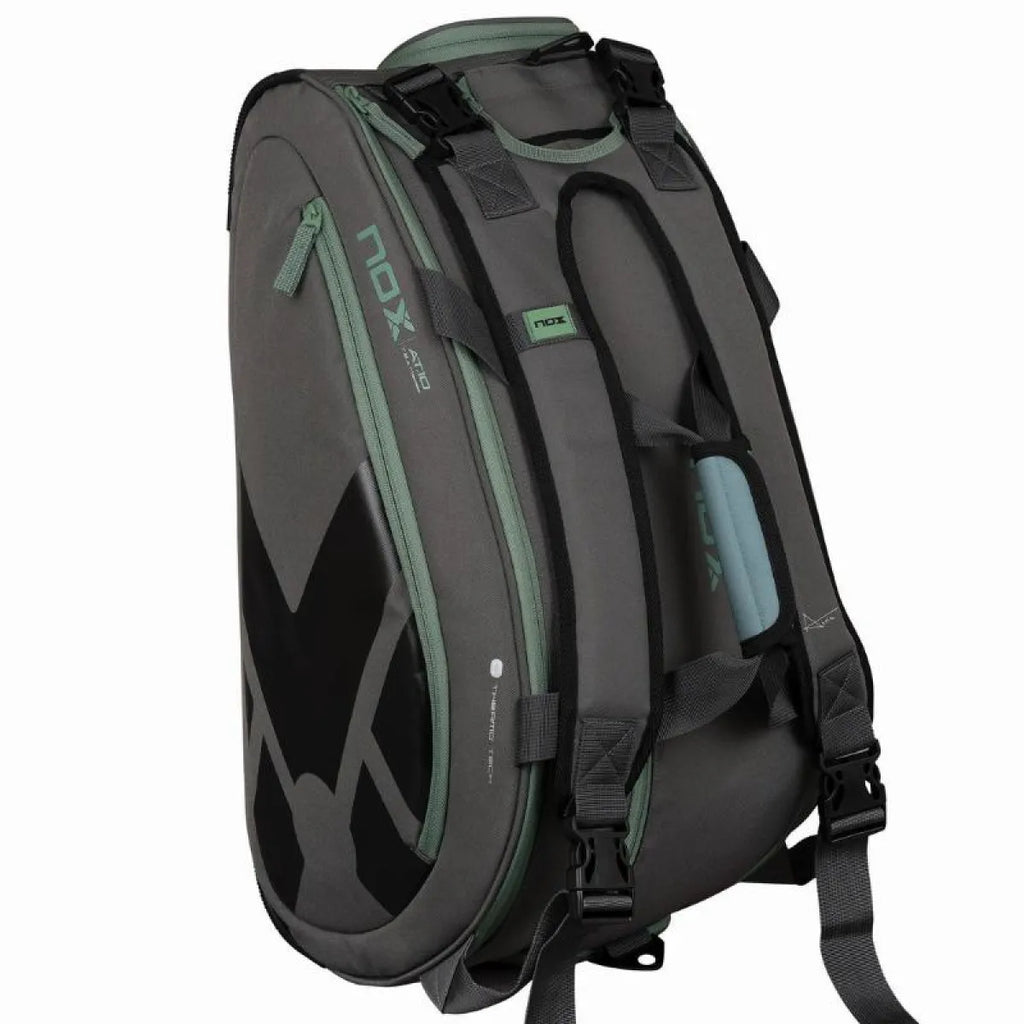 Sac de padel Nox AT10 Team gris vert — vue de profil