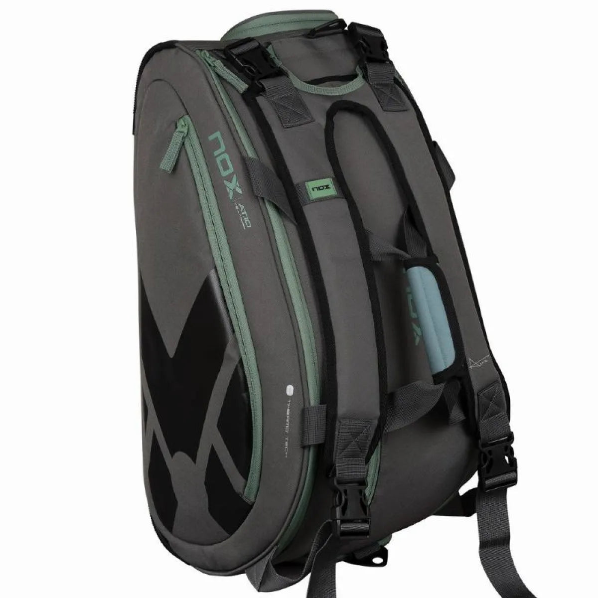 Sac de padel Nox AT10 Team gris vert — vue de profil