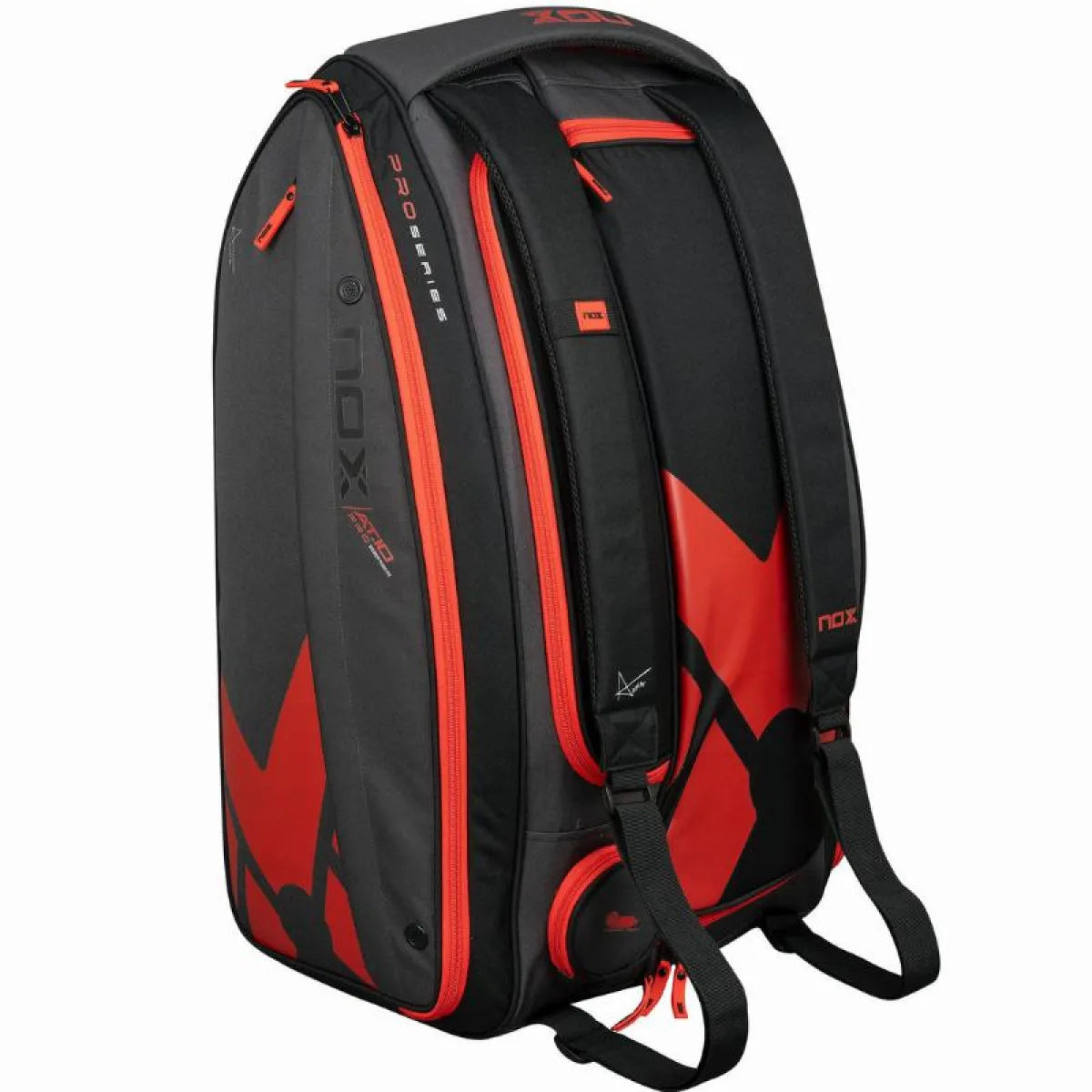 Sac de padel Nox AT10 XXL noir rouge — vue de profil