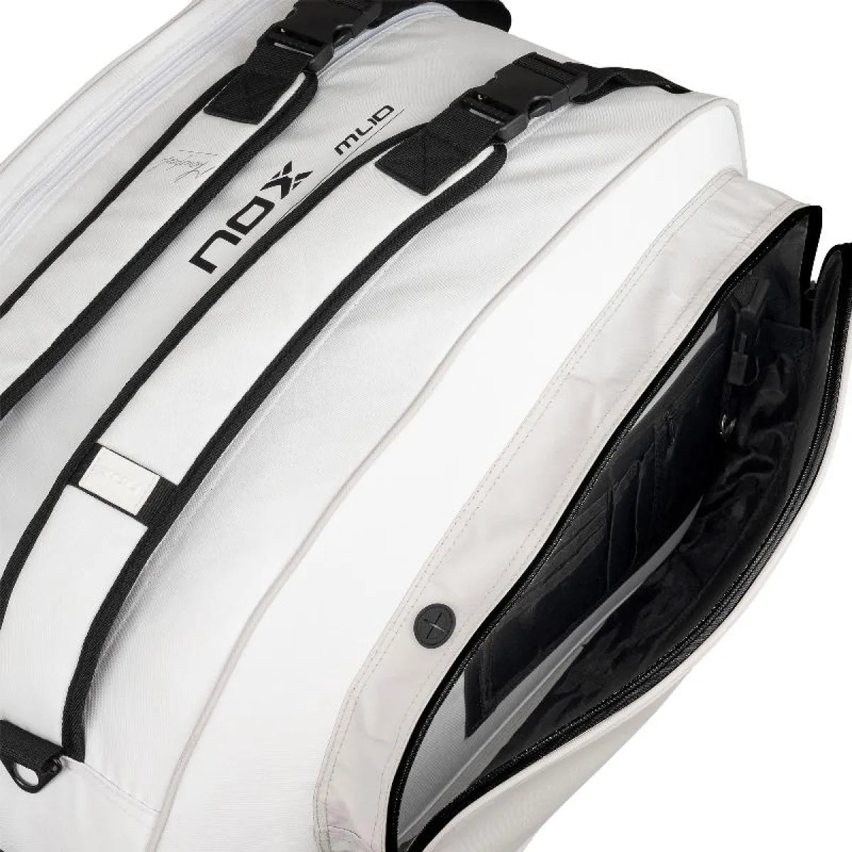 Sac de padel Nox ML10 Team blanc gris — vue en perspective