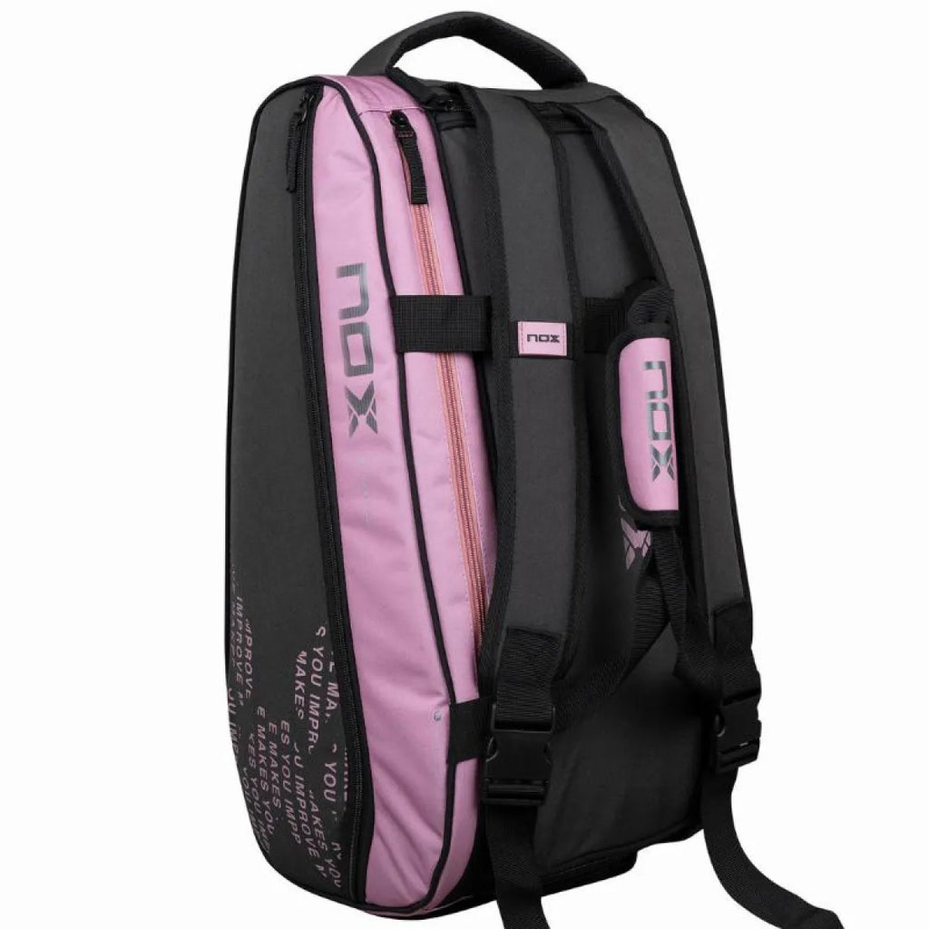 Sac de padel Nox Street Series gris rose — vue de profil