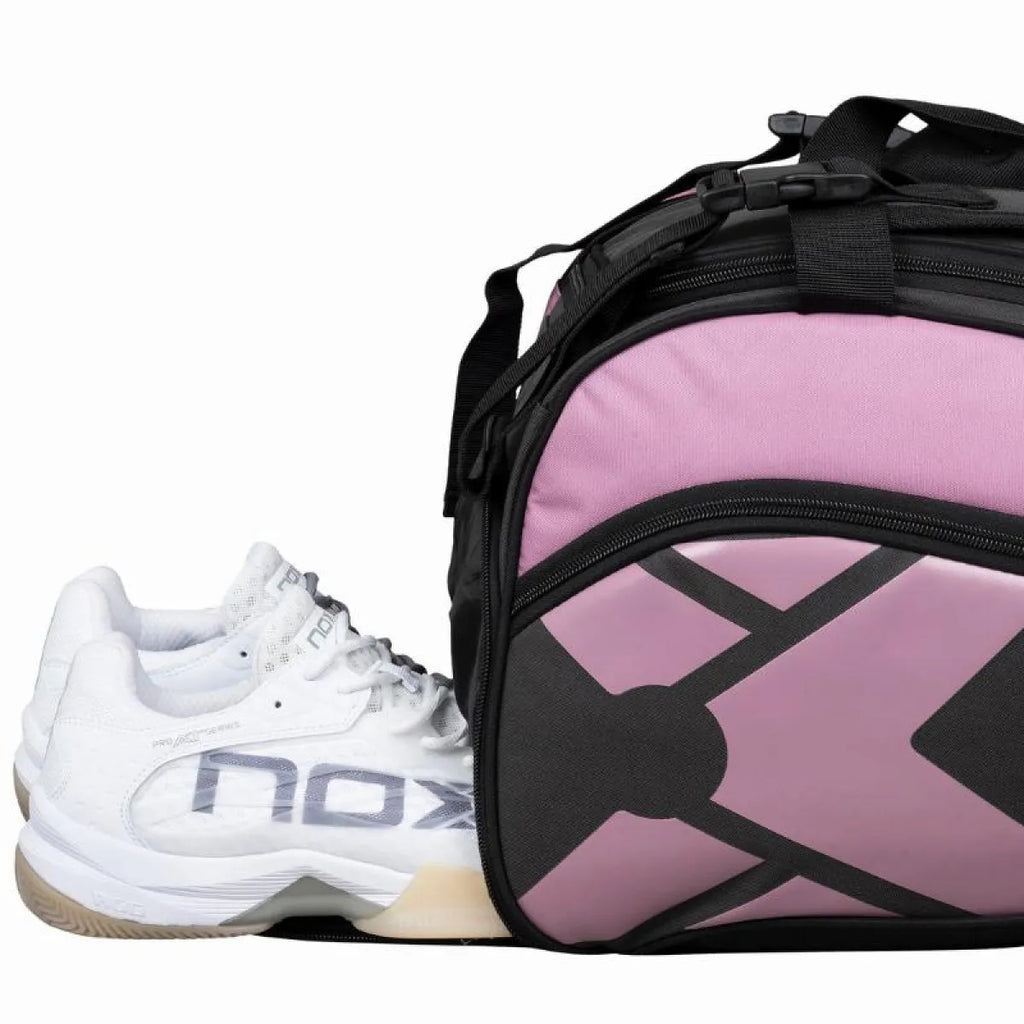 Sac de padel Nox Street Series gris rose — vue angle