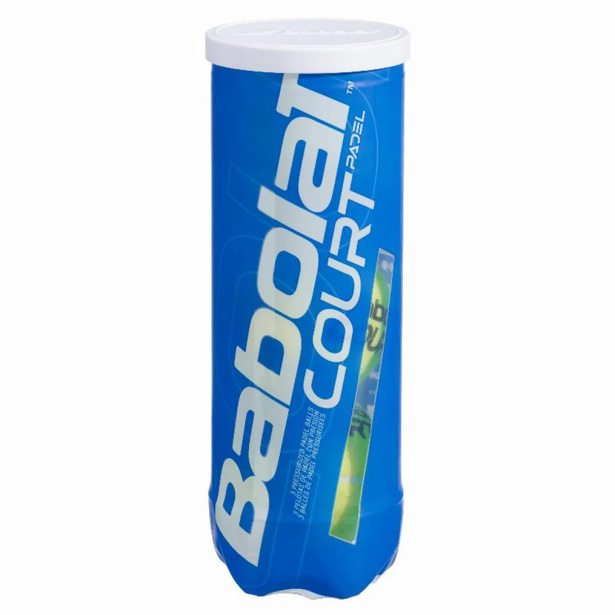 Tube de 3 balles Babolat Court Padel — vue de profil