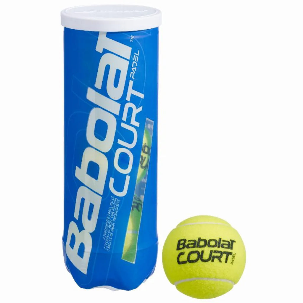 Tube de 3 balles Babolat Court Padel — vue de face