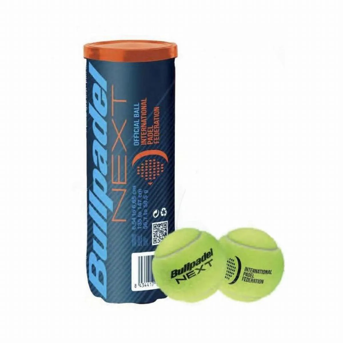 Tube de 3 balles Bullpadel FIP Next — vue de face