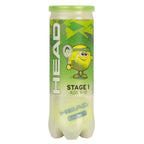 Tube de 3 balles Head Stage 1 vert — vue de face