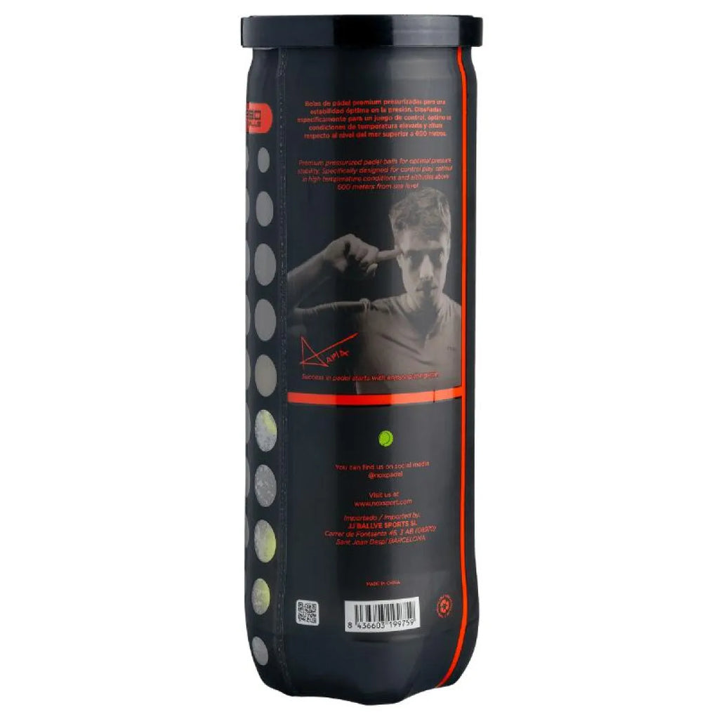 Tube de 3 balles Nox Nerbo — vue de profil