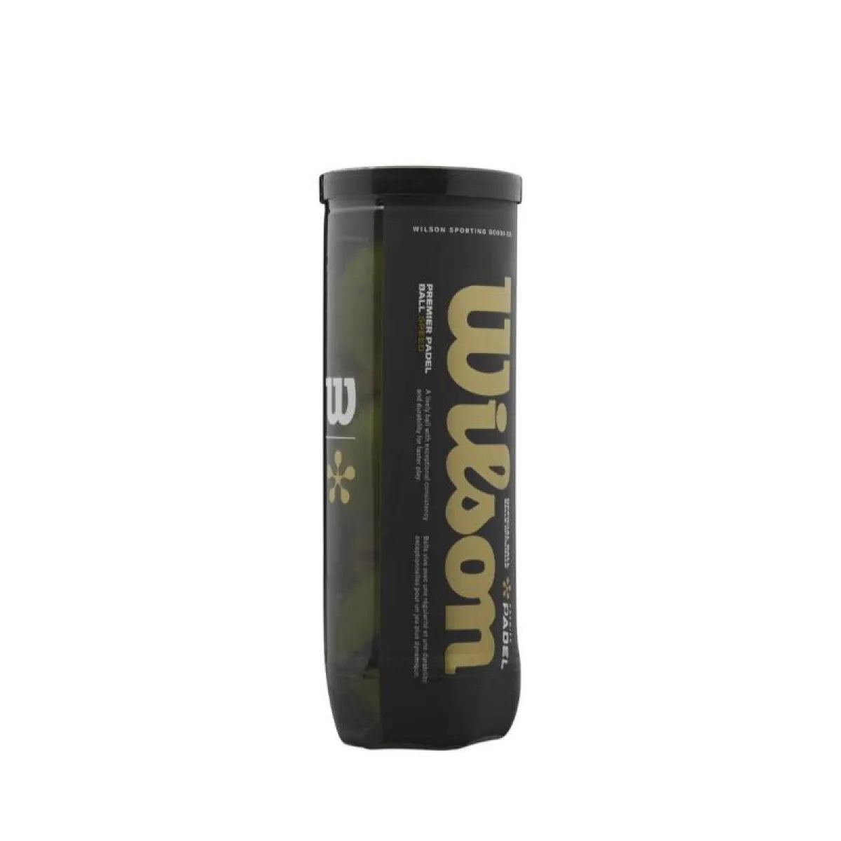 Tube de 3 balles Wilson Padel Premier Speed — vue de face