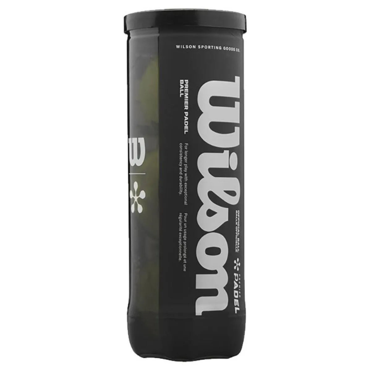 Tube de 3 balles Wilson Padel Premier — vue de face