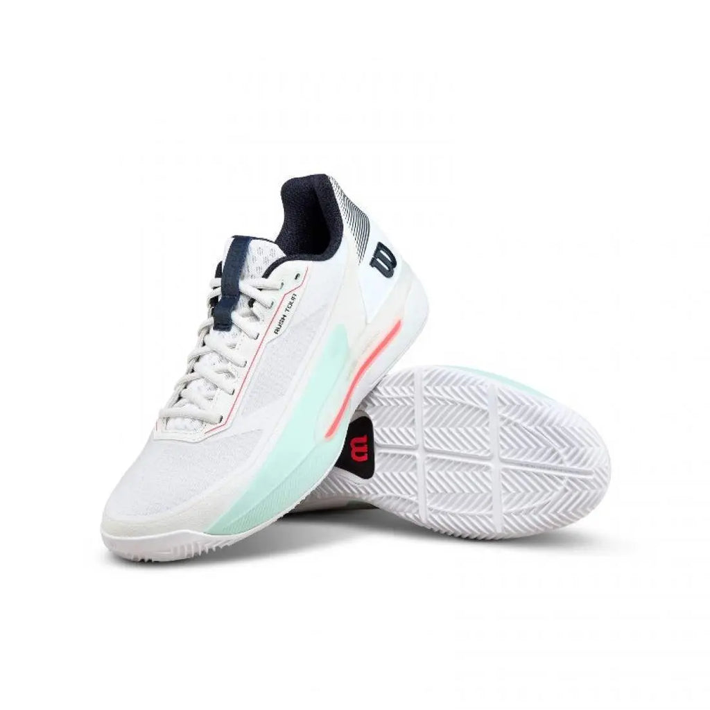 Chaussures de padel Homme Wilson Rush Tour 5 Clay Blanc Aqua Corail
